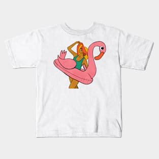 Summer Break Flamingo Kids T-Shirt